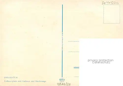 AK / Ansichtskarte Osnabr&#252;ck Rathausplatz Rathaus Stadtwaage