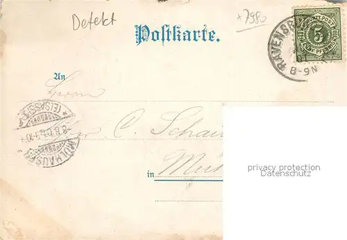 AK / Ansichtskarte Ravensburg_Wuerttemberg Turm Obertor K?nstler Furas / Ravensburg Wuerttemberg