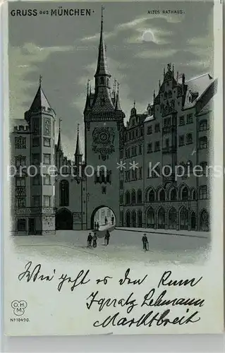 AK / Ansichtskarte Muenchen Altes Rathaus Mondschein / Muenchen