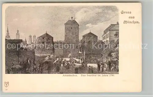 AK / Ansichtskarte Muenchen Altm?nchen Isartor 1790 / Muenchen