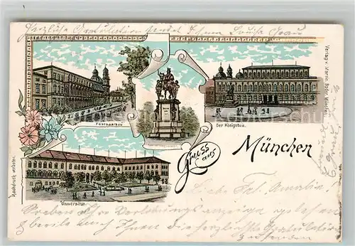 AK / Ansichtskarte Muenchen Postsaalbau K?nigsbau Universit / Muenchen