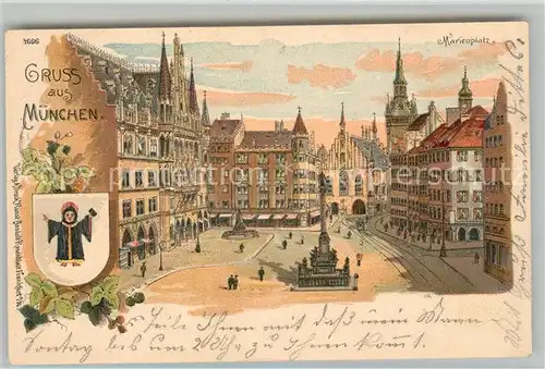 AK / Ansichtskarte Muenchen Marienplatz Stadtwappen / Muenchen