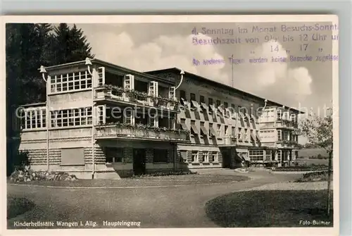 AK / Ansichtskarte Wangen_Allgaeu Kinderheilst?tte Haupteingang / Wangen Allgaeu