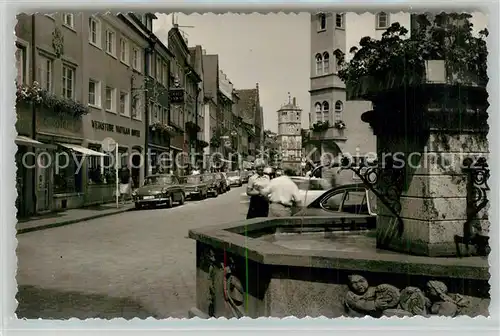 AK / Ansichtskarte Wangen_Allgaeu Ortsansicht Brunnen / Wangen Allgaeu