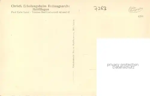 AK / Ansichtskarte Moettlingen Erholungseim Rettungsarche Moettlingen