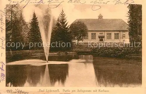 AK / Ansichtskarte Bad_Liebenzell Kurhaus mit Anlagensee Bad_Liebenzell