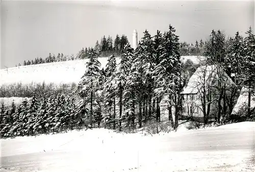 AK / Ansichtskarte Homert Wohnhaus Aussichtsturm im Winter Homert