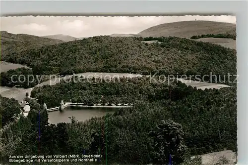 AK / Ansichtskarte Versetalsperre Fliegeraufnahme Valbert Ebbegebirge Nordhelle Versetalsperre