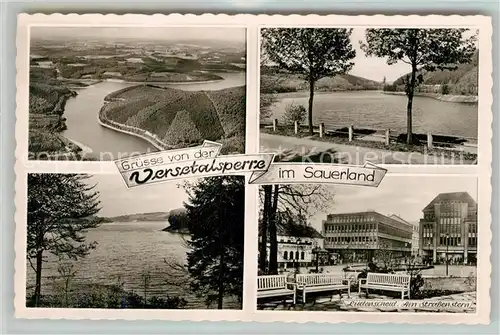 AK / Ansichtskarte Versetalsperre Fliegeraufnahme Luedenscheid Am Strassenstern Versetalsperre