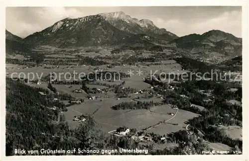 AK / Ansichtskarte Schoenau_Berchtesgaden Untersberg Panorama vom Gruenstein Schoenau Berchtesgaden