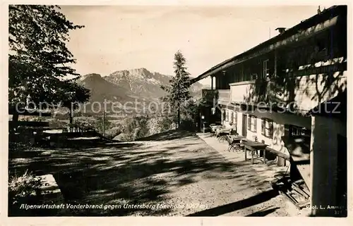 AK / Ansichtskarte Berchtesgaden Alpenwirtschaft Vorderbrand Untersberg Berchtesgaden