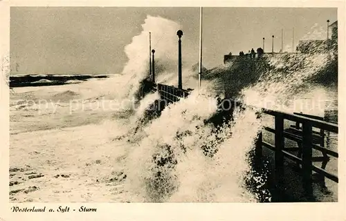 AK / Ansichtskarte Westerland_Sylt Sturm Nordsee Westerland_Sylt