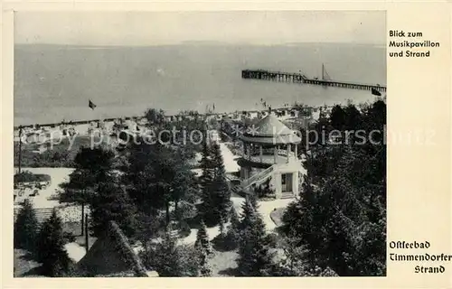 AK / Ansichtskarte Timmendorfer_Strand Seebruecke Musikpavillion Strand  Timmendorfer_Strand
