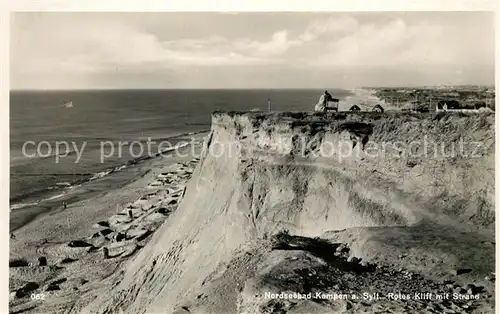 AK / Ansichtskarte Kampen_Sylt Rotes Kliff Strand Kampen Sylt