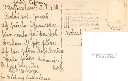 AK / Ansichtskarte Sylt Duenenschlucht Sylt