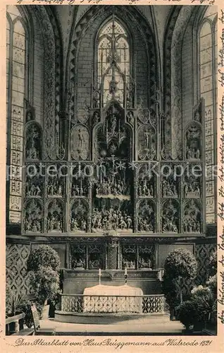 AK / Ansichtskarte Walsrode_Lueneburger_Heide Altarblatt Haus Brueggemann 1521 Walsrode_Lueneburger_Heide