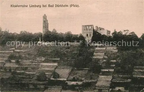 AK / Ansichtskarte Duerkheim_Bad Klosterruine Limburg Weinberge Duerkheim_Bad