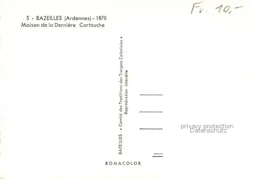 AK / Ansichtskarte Bazeilles Maison Derniere Cartouche Bazeilles