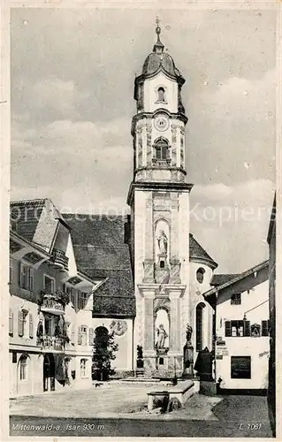 AK / Ansichtskarte Mittenwald_Bayern Kirche Mittenwald Bayern
