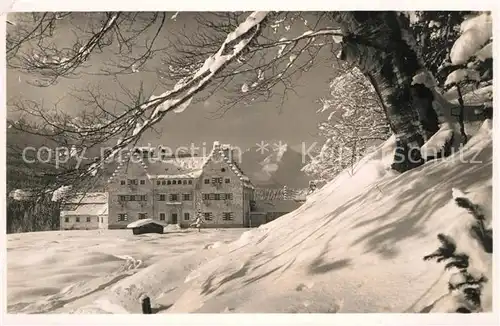 AK / Ansichtskarte Klais Hochgebirgsheim Schloss Kranzbach Winterpanorama Alpen Klais