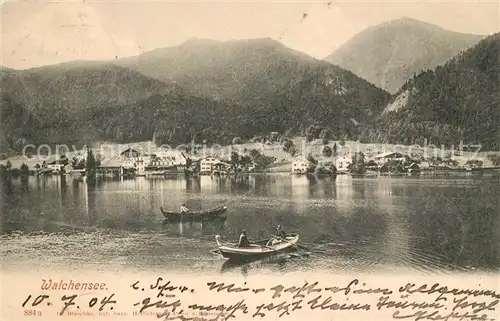 AK / Ansichtskarte Walchensee Blick ueber den See Ruderboot Alpen Walchensee