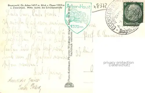 AK / Ansichtskarte Bayerisch_Eisenstein Arberschutzhaeuser Blick zum Osser Bayerischer Wald Bayerisch_Eisenstein