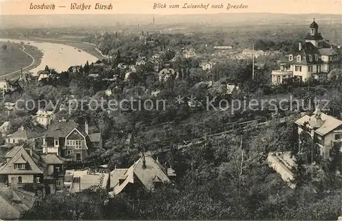 AK / Ansichtskarte Loschitz Weisser Hirsch Blick vom Luisenhof nach Dresden Loschitz