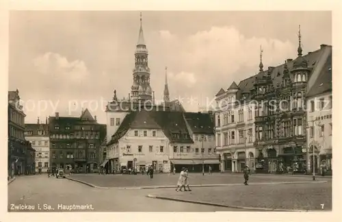 AK / Ansichtskarte Zwickau_Sachsen Hauptmarkt Zwickau Sachsen