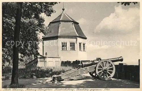 AK / Ansichtskarte Saechsische_Schweiz Festung Koenigstein Friedrichsburg Geschuetz Saechsische Schweiz