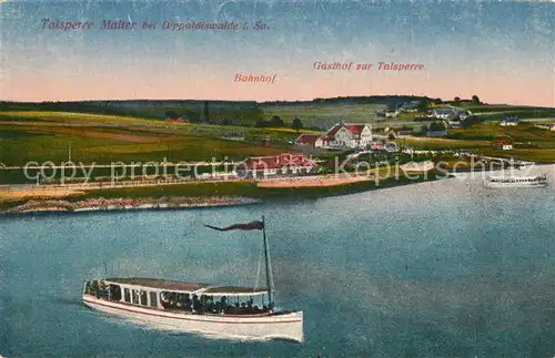 AK / Ansichtskarte Dippoldiswalde_Osterzgebirge Talsperre Malter Bahnhof Gasthof zur Talsperre Dippoldiswalde