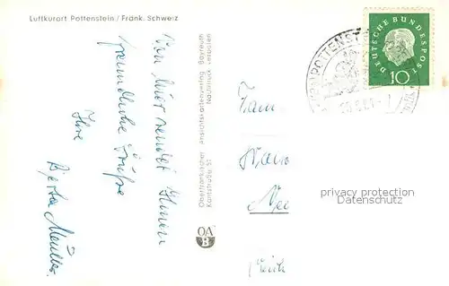 AK / Ansichtskarte Pottenstein_Oberfranken Teilansicht Pottenstein_Oberfranken