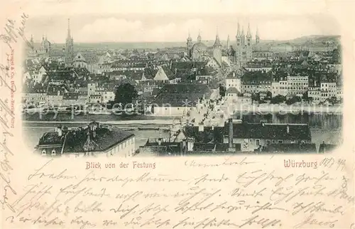 AK / Ansichtskarte Wuerzburg Blick von der Festung Wuerzburg