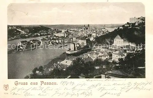 AK / Ansichtskarte Passau Zusammenfluss von Donau Inn und Ilz Passau