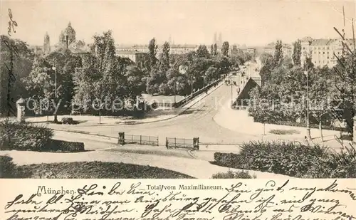 AK / Ansichtskarte Muenchen Blick vom Maximilianeum Muenchen