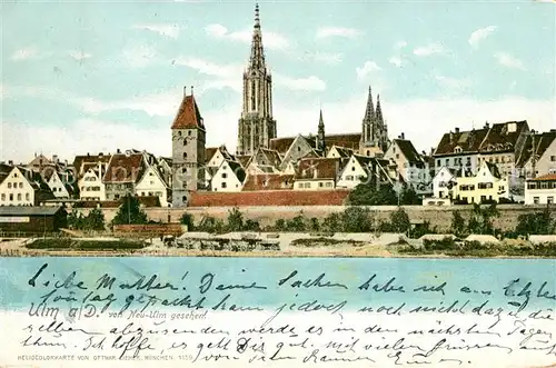 AK / Ansichtskarte Ulm_Donau Stadtblick mit Ulmer Muenster Ulm_Donau