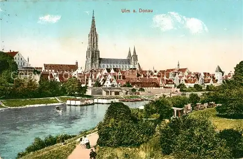 AK / Ansichtskarte Ulm_Donau Stadtblick mit Ulmer Muenster Ulm_Donau