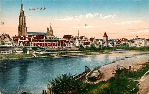 AK / Ansichtskarte Ulm_Donau Panorama mit Ulmer Muenster Ulm_Donau
