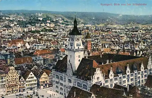 AK / Ansichtskarte Stuttgart Blick von der Stiftskirche Stuttgart