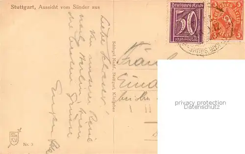 AK / Ansichtskarte Stuttgart Blick vom Suender Stuttgart