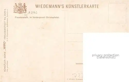 AK / Ansichtskarte Verlag_Wiedemann_WIRO_Nr. 2449 A Freudenstadt Christophstal  Verlag_Wiedemann_WIRO_Nr.