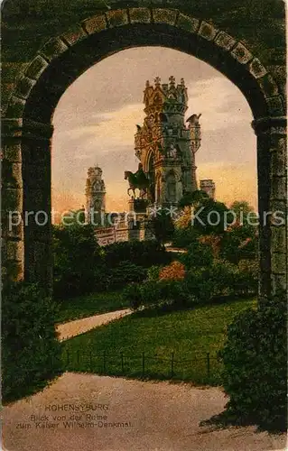 AK / Ansichtskarte Hohensyburg Blick von Ruine zum Kaiser Wilhelm Denkmal Hohensyburg