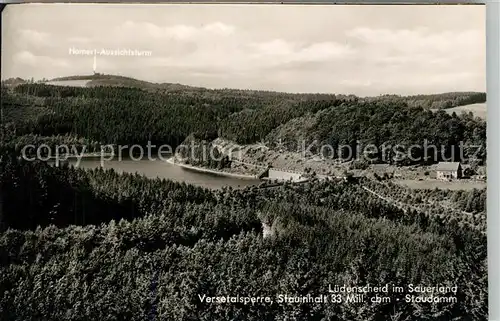AK / Ansichtskarte Luedenscheid Fliegeraufnahme Berghotel Haus Wissing Versetalsperre Homert Aussichtsturm Luedenscheid