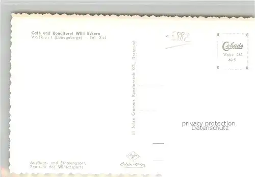 AK / Ansichtskarte Valbert Cafe Konditorei Will Eckern Valbert