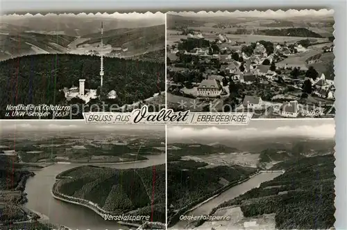 AK / Ansichtskarte Valbert Fliegeraufnahme Nordhelle mit Kolbturm Oestertalsperre Versetalsperre  Valbert