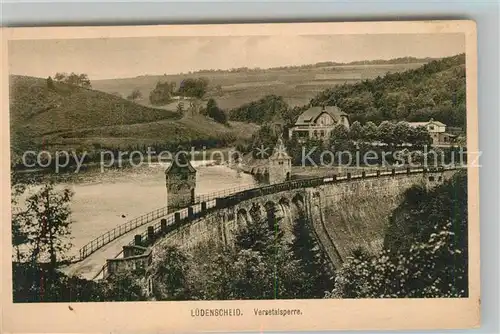 AK / Ansichtskarte Versetalsperre Staumauer bei Luedenscheid Versetalsperre