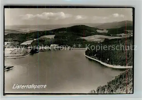 AK / Ansichtskarte Listertalsperre Fliegeraufnahme Listertalsperre
