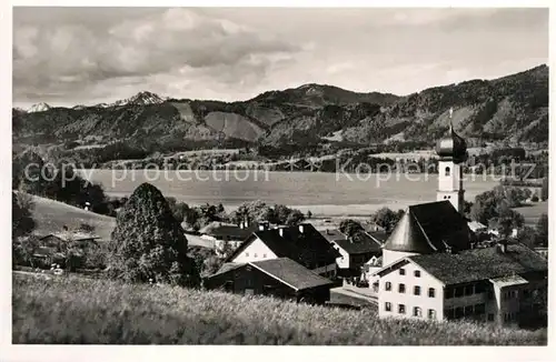 AK / Ansichtskarte Gmund_Tegernsee Panorama Kirche Gmund Tegernsee