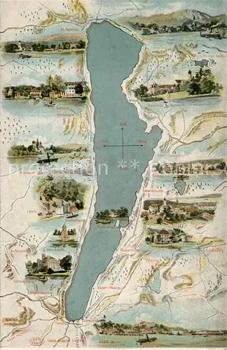 AK / Ansichtskarte Starnbergersee Panoramakarte Starnbergersee