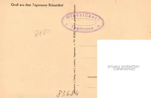 AK / Ansichtskarte Tegernsee Tegernseer Braeustuebel Tegernsee