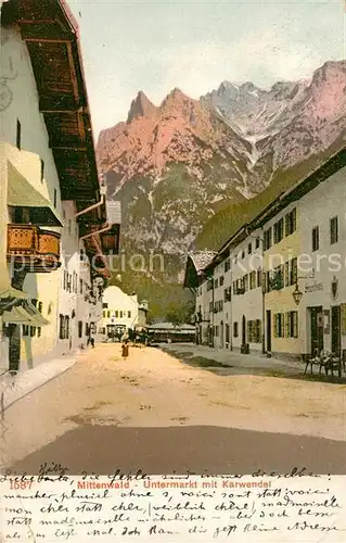 AK / Ansichtskarte Mittenwald_Bayern Karwendel Untermarkt Mittenwald Bayern